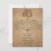 ヴィンテージ素朴オールドパーチビクトリアンン結婚ズ セーブザデート (正面)