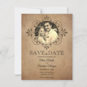 ヴィンテージ素朴オールドパーチビクトリアンン結婚ズ セーブザデート (正面)