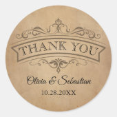 ヴィンテージ素朴オールドパーチビクトリアンン結婚ズ ラウンドシール (正面)