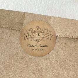 ヴィンテージ素朴オールドパーチビクトリアンン結婚ズ ラウンドシール