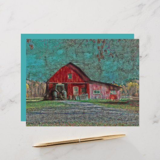 ヴィンテージ素朴オールドレッドティール(緑がかった色)テクスチャバーン (正面/裏面インサイチュ)