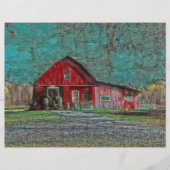 ヴィンテージ素朴オールドレッドティール(緑がかった色)テクスチャバーン (正面)