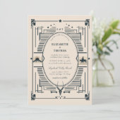 ヴィンテージ素朴カウボーイカントリーウェディングフォト 招待状 (スタンド正面)