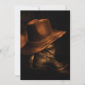 ヴィンテージ素朴カウボーイブーツカントリーブライダルシャワー 招待状 (裏面)