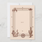 ヴィンテージ素朴カウボーイ結婚のテラコッタフレーム 招待状 (裏面)