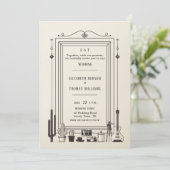 ヴィンテージ素朴カウボーイ結婚ズのギターミュージシャン 招待状 (スタンド正面)