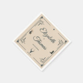 ヴィンテージ素朴カウボーイ結婚ズウェスタンエレガント スタンダードカクテルナプキン (角)