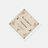 ヴィンテージ素朴カウボーイ結婚ズウエスタンカントリー スタンダードカクテルナプキン (角)