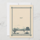 ヴィンテージ素朴カウボーイ結婚ズバーンサボスティール(緑がかった色) 招待状 (裏面)