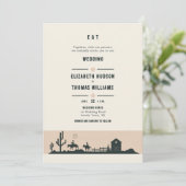 ヴィンテージ素朴カウボーイ結婚ズバーンサボス砂漠 招待状 (スタンド正面)