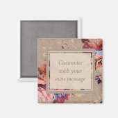 ヴィンテージ素朴カスタムフローラ文字 マグネット (正面/裏面)