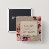 ヴィンテージ素朴カスタムフローラ文字 缶バッジ (正面&裏面)