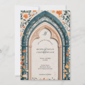 ヴィンテージ素朴カトリック教牧草地ガーデン 招待状 (正面)