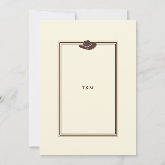 ヴィンテージ素朴カントリーウェディングウエスタンボタニカル 招待状 (裏面)