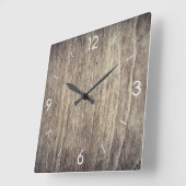 ヴィンテージ素朴カントリーウッドデコール スクエア壁時計 (傾斜)