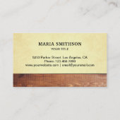 ヴィンテージ素朴カントリーウッド航海のフローラいかり 名刺 (裏面)