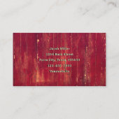 ヴィンテージ素朴カントリーオールドレッドテクスチャー 名刺 (裏面)