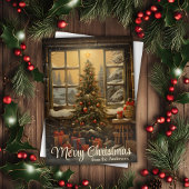 ヴィンテージ素朴カントリークリスマスツリーカスタム シーズンカード