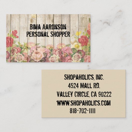 ヴィンテージ素朴カントリーフェンス名刺 名刺 (正面/裏面)