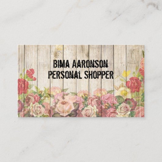 ヴィンテージ素朴カントリーフェンス名刺 名刺 (正面)