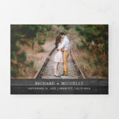 ヴィンテージ素朴カントリーフローラ油結婚ランタン 三つ折り招待状 (カバー)