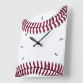 ヴィンテージ素朴カントリーベースボールデコール スクエア壁時計 (傾斜)