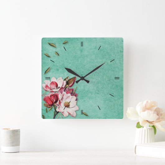 ヴィンテージ素朴カントリーホームデコール スクエア壁時計 (ホーム)