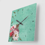 ヴィンテージ素朴カントリーホームデコール スクエア壁時計 (傾斜)