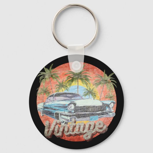 ヴィンテージ素朴カーサマーバケーション キーホルダー (正面)