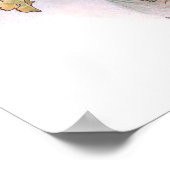 ヴィンテージ素朴ガールとワイン ポスター (角)