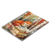 ヴィンテージ素朴キツネブックウッドランド秋秋 ノートブック (左側)