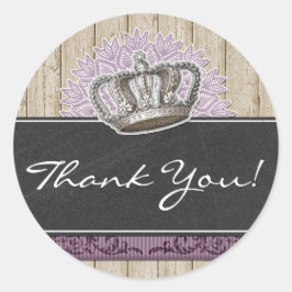 ヴィンテージ素朴クラウンウッド&シャルボードサンキュー ラウンドシール