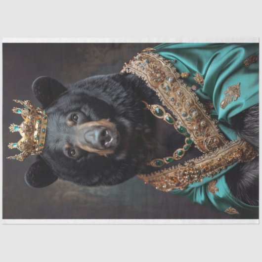 ヴィンテージ素朴クラウンキングベアデクページ 薄葉紙 (正面)