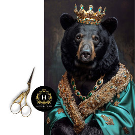 ヴィンテージ素朴クラウンキングベアデクページ 薄葉紙