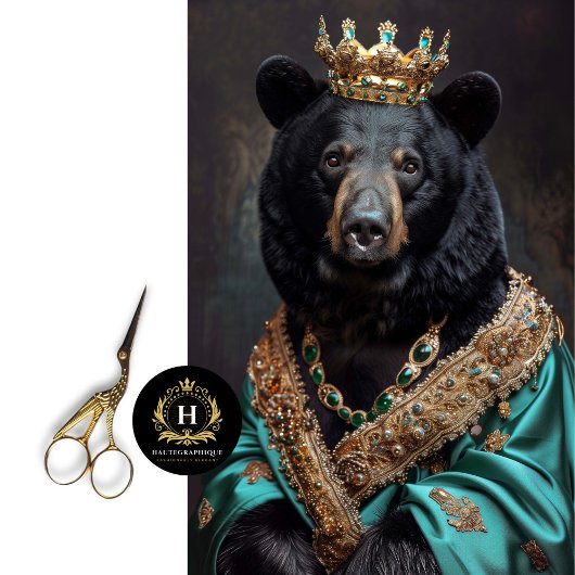 ヴィンテージ素朴クラウンキングベアデクページ 薄葉紙