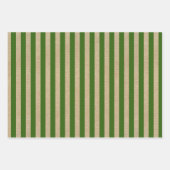 ヴィンテージ素朴クラフトクリスマスカラーストライプカラー ラッピングペーパーシート (正面)