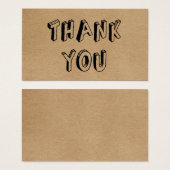 ヴィンテージ素朴クラフトサンキューカード (正面&裏面)