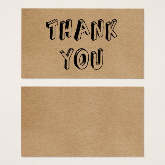 ヴィンテージ素朴クラフトサンキューカード (正面&裏面)