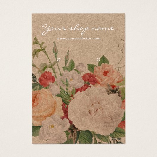 ヴィンテージ素朴クラフトシックフローライヤリング表示 (正面)