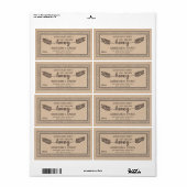 ヴィンテージ素朴クラフト書道蜂蜜枝 ラベル (フルシート)