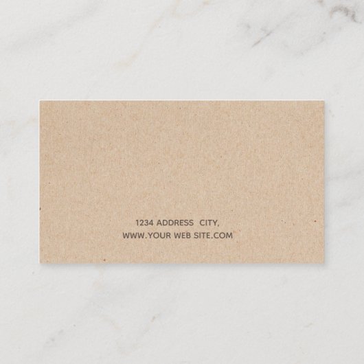 ヴィンテージ素朴クラフト植物枝 名刺 (裏面)