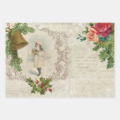 ヴィンテージ素朴クリスマスエフェメラコラージュ ラッピングペーパーシート (正面2)