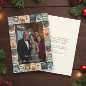 ヴィンテージ素朴クリスマスコラージフォトホリデー 招待状