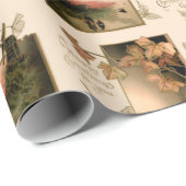 ヴィンテージ素朴クリスマスサンセットビレッジ（花あり） ラッピングペーパー (ロールコーナー)