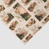 ヴィンテージ素朴クリスマスサンセットビレッジ（花あり） 薄葉紙 (詳細)