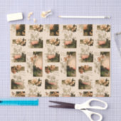 ヴィンテージ素朴クリスマスサンセットビレッジ（花あり） 薄葉紙 (クラフト)