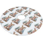 ヴィンテージ素朴クリスマスツリースカートの水色 ブラッシュドポリエステルツリースカート (アングル)