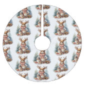 ヴィンテージ素朴クリスマスツリースカートの水色 ブラッシュドポリエステルツリースカート (正面)