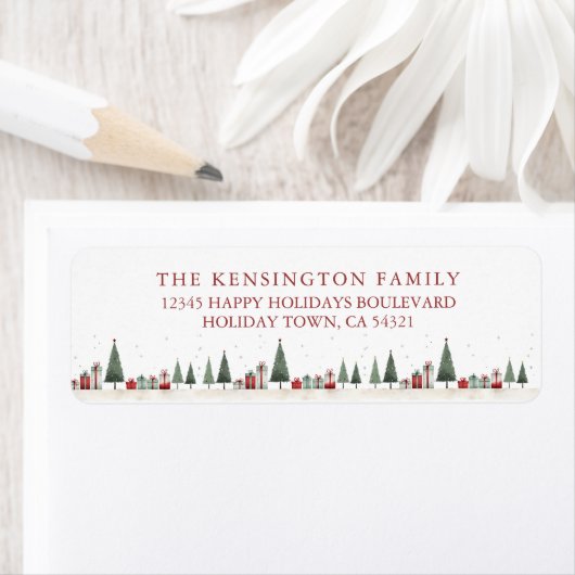 ヴィンテージ素朴クリスマスツリーズホリデー ラベル (インサイチュ)