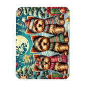 ヴィンテージ素朴クリスマステリアヨークシャードッグ マグネット (縦)